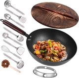 Leidawn 12.8-in Carbon Steel Wok 11Pcs $23.49