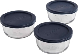 3 Anchor Hocking Round Glass Food Storage Containers w/Lids $6.34