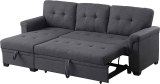 Lilola Home Linen Reversible Sleeper Sectional Sofa $458.53