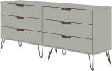 Manhattan Comfort Rockefeller Mid Century 6-Drawer Double Dresser $434.00