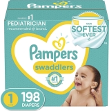 198-Ct Pampers Swaddlers Disposable Baby Diapers, Size 1/Newborn $33.94