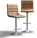 NicBex Modern PU Leather Adjustable Swivel Bar Stools 2-Pack $63.21