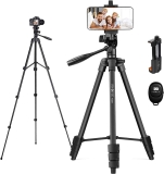 PHOPIK 55-inch Aluminum Extendable Phone Tripod Stand $13.59