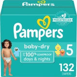 Pampers Baby Dry Diapers Size 5 132 Count $33.94