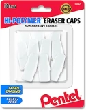 Pentel Hi-Polymer Eraser Cap 10-Pack