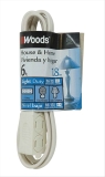 Woods 0600W 3-Outlet 16/2 Cube Extension Cord w/Power Tap 6-Feet $1.99