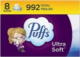 Puffs Ultra Soft Non-Lotion Facial Tissue 124-Count Box 8-Pack
