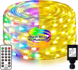 Maojia 200LEDs 82-ft Plugin Fairy Strip Christmas Lights w/Remote $11.99