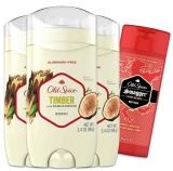 3-Pk Old Spice Mens Deodorant, Timber w/Sandalwood + Body Wash $10.52