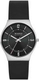 Skagen Men’s Grenen in Black Leather Strap Watch, 37mm $58.00