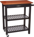 Amazon Basics Kitchen Island Cart w/Storage, Solid Wood Top $94.38