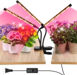 Syeioraom 3 Head Desk Clip Full Spectrum LED Plant Lights $9.99