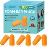 Ticonn 100-Pairs Foam Ear Plugs $9.74