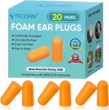 Ticonn 20-Pairs Foam Ear Plugs $5.19