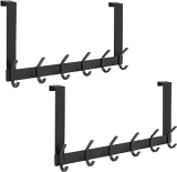 Ticonn Over The Door 6-Hook Racks 2-Pack