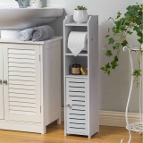 Aojezor Bathroom Storage Cabinet w/Toilet Roll Holder $20.59