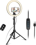 UBeesize 12-in LED Ring Light w/Tripod Stand and Phone Holder $14.80