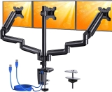 ErGear Triple Monitor Mount Stand w/USB Ports Fits 27-in Screens $64.99