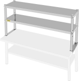 VEVOR Double Overshelf 48 x 12 x 24 in $71.99