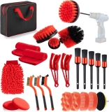 Vanexiss 26-Pcs Car Detailing Brush Set with Carry Bag $17.99