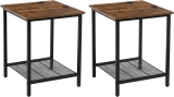 Vasagle 2-Tier End Table Nightstand, Set of 2 $39.64