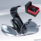 Veharvim Metal One-Handed Operation Car Sunglass Holder $9.99