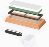 Vistreck 2 Side Whetstone Knife Sharpener Wet Stone Sharpening Kit $8.99