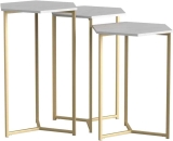 Walker Edison Modern Hexagon Nesting Side End Table Set 3-Pcs $76.00