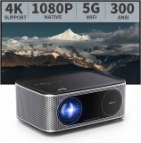 TURBOAMP 5G Native 1080P Movie Projector w/WiFi & Bluetooth $89.99