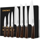 Enowo 7-Pcs Sharp Chef Knife Set w/Widened Blade & Wooden Handle $28.19