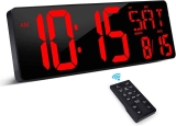 XREXS Large Digital Wall Clock with Remote Control $27.49