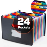 Yoassi Ultra-Large Accordion File Organizer, 24 Pockets $17.97