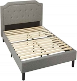 ZINUS Kellen Upholstered Scalloped Platform Bed Frame Full $229.76