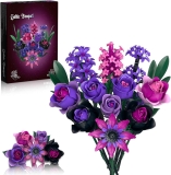 Purple Rose Flowers Bouquet Building Set