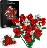 Red Rose Flowers Building Set