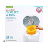 Munchkin Arm & Hammer 20-Count Diaper Pail Snap Seal & Toss Refill Bags