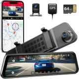 Lingdu 12″ 4K UHD Front & Rear Mirror Dash Cam