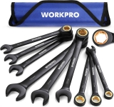 WorkPro 9-Piece Anti-Slip Ratcheting Combination Wrench Set