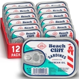 Beach Cliff Wild Caught Sardines 3.75-oz. Cans 12-Pack