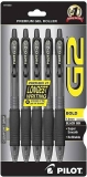 Pilot G2 Premium Refillable & Retractable Rolling Ball Gel Pen 5-Pack