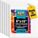 Keff 8×10″ 100% Cotton Canvas 5-Pack