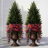 Vitalismo 3-Foot Artificial Cedar Tree with Flowers 2-Pack