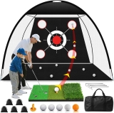 Exoemts 10 x 7-Foot Golf Practice Net with Tri-Turf Mat