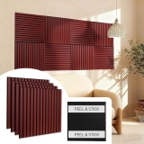 23″ Peel & Stick Acoustic Wood Slat Wall Panels 4-Pack