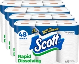 Scott Rapid-Dissolving Toilet Paper Double Roll 48-Pack