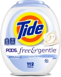 Tide PODS Free & Gentle Laundry Detergent Pacs 112-Count