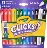 Crayola Clicks 12-Piece Mechanical Colored Pencil Set w/ 24 Refills