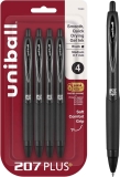 uniball 207 Plus+ Retractable Gel Pens 4-Pack