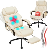 Massage Office Chair w/ Foot Rest & 6-Point Vibration