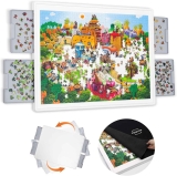 Playboda 1500-Piece Rotating Plastic Puzzle Board w/ Drawers & Cover